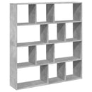 vidaXL betonszürke szerelt fa könyvszekrény 132 x 29 x 141,5 cm