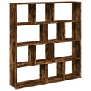 vidaXL füstös tölgy színű szerelt fa könyvszekrény 132 x 29 x 141,5 cm