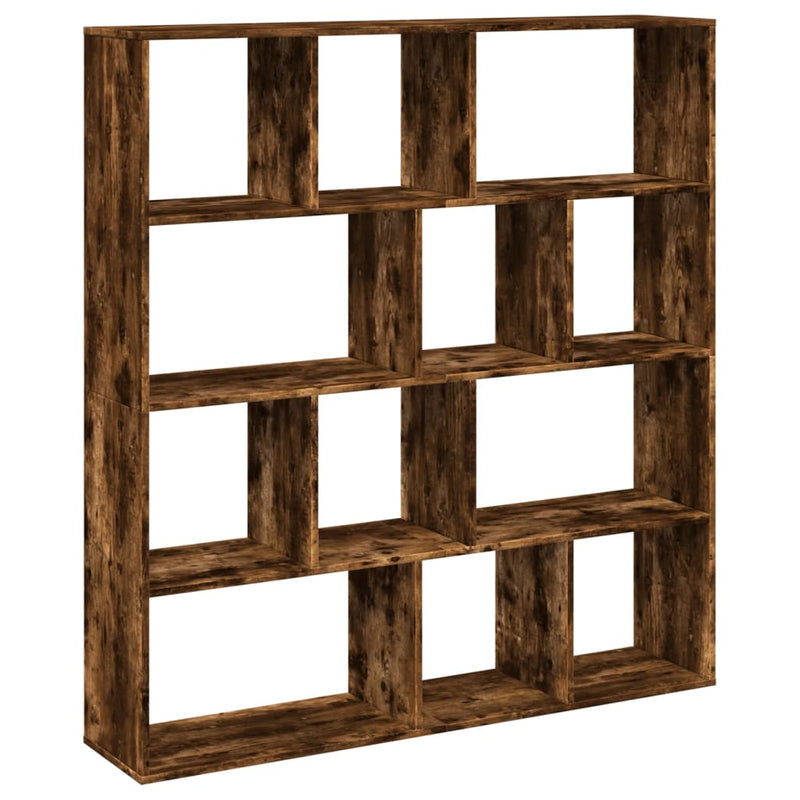 vidaXL füstös tölgy színű szerelt fa könyvszekrény 132 x 29 x 141,5 cm