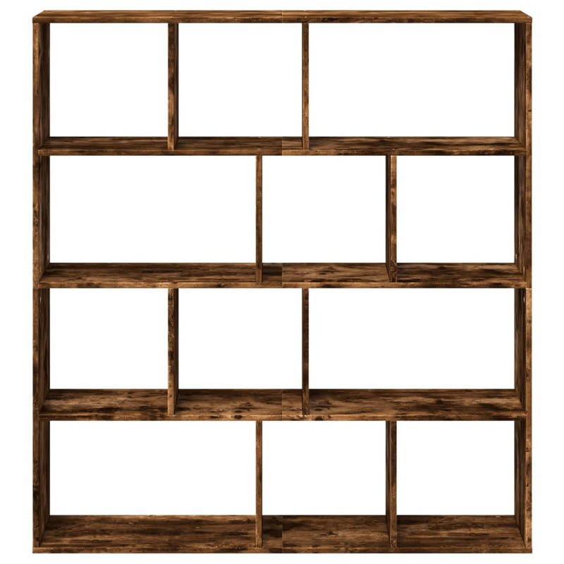 vidaXL füstös tölgy színű szerelt fa könyvszekrény 132 x 29 x 141,5 cm