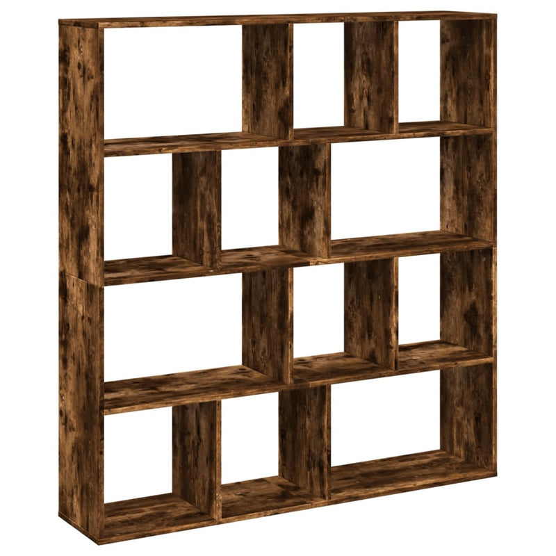vidaXL füstös tölgy színű szerelt fa könyvszekrény 132 x 29 x 141,5 cm