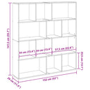 vidaXL kézműves tölgy színű szerelt fa könyvszekrény 132x29x141,5 cm