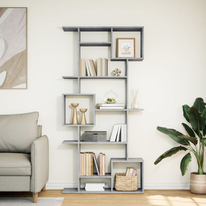 vidaXL betonszürke szerelt fa könyvszekrény 92 x 29 x 188 cm