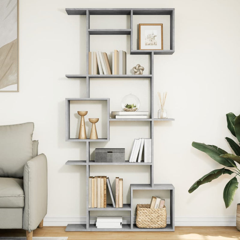 vidaXL betonszürke szerelt fa könyvszekrény 92 x 29 x 188 cm