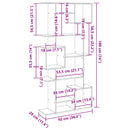 vidaXL füstös tölgy színű szerelt fa könyvszekrény 92 x 29 x 188 cm