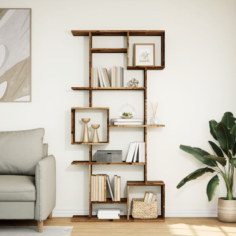 vidaXL antik fa színű szerelt fa könyvszekrény 92 x 29 x 188 cm
