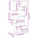 vidaXL kézműves tölgy színű szerelt fa könyvszekrény 92 x 29 x 188 cm