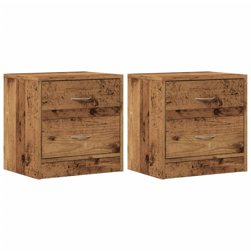 vidaXL 2 db antik fa színű szerelt fa éjjeliszekrény 40 x 30 x 40 cm