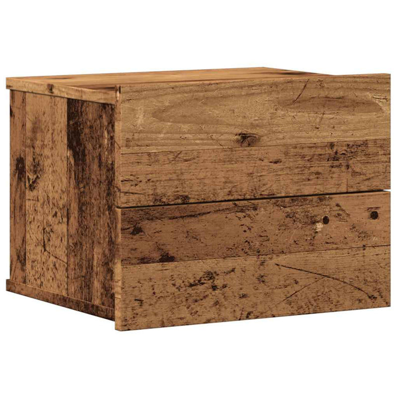 vidaXL antik fa színű falra szerelhető éjjeliszekrény 40x32x30 cm