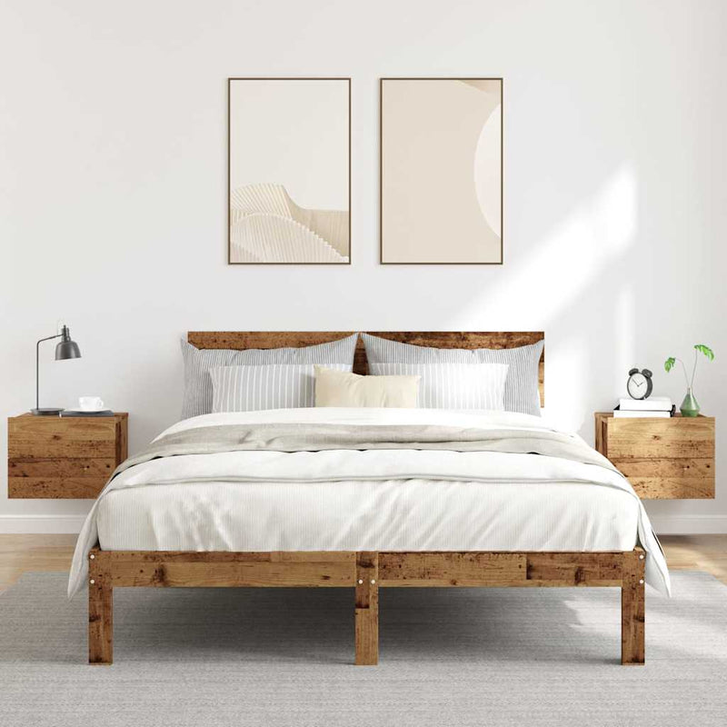 vidaXL 2 db kézműves tölgy falra szerelhető éjjeliszekrény 40x32x30 cm