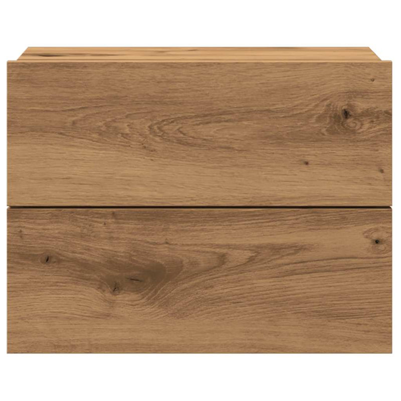 vidaXL 2 db kézműves tölgy fali szerelhető éjjeliszekrény 40x32x30 cm