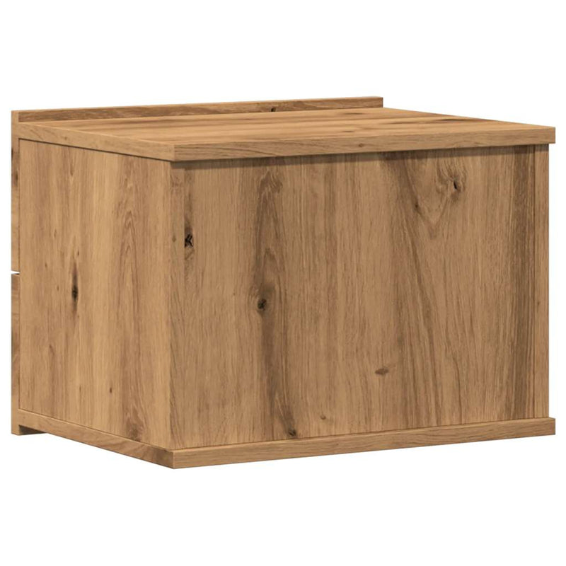 vidaXL 2 db kézműves tölgy fali szerelhető éjjeliszekrény 40x32x30 cm