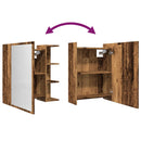 vidaXL antik fa színű szerelt fa tükrös szekrény 62,5 x 20,5 x 64 cm