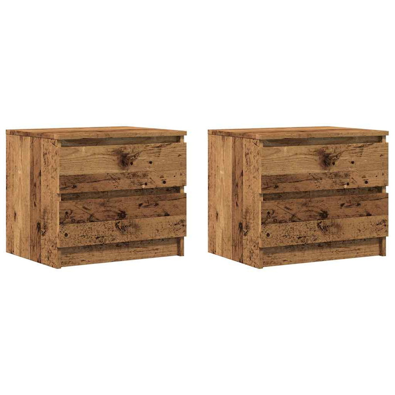vidaXL 2 db antik fa színű szerelt fa éjjeliszekrény 50 x 40 x 43,5 cm
