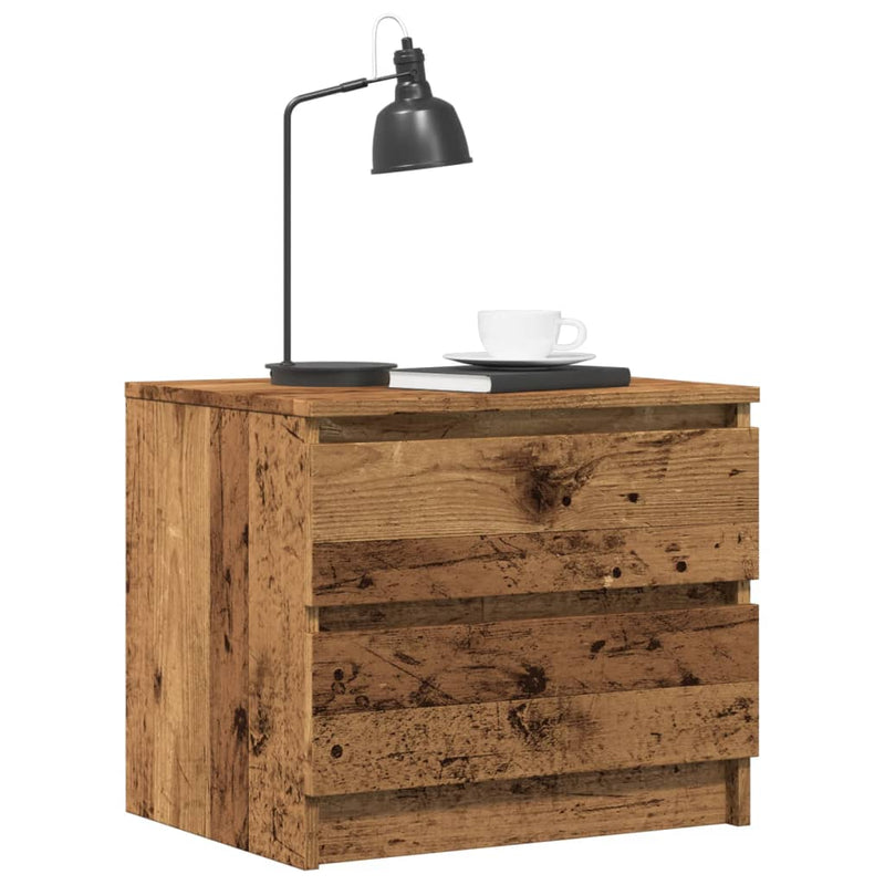 vidaXL 2 db antik fa színű szerelt fa éjjeliszekrény 50 x 40 x 43,5 cm