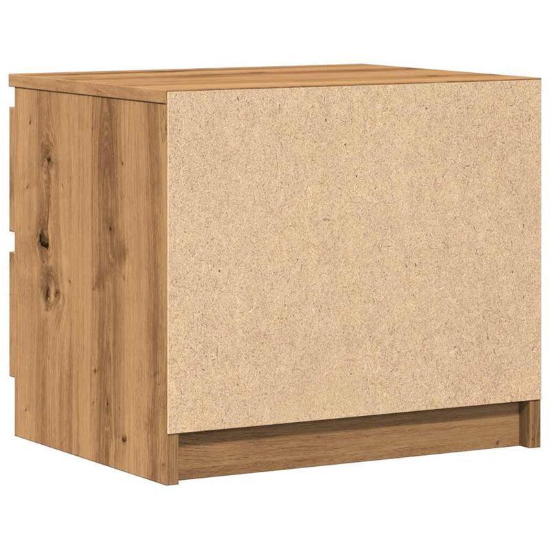 vidaXL 2 db kézműves tölgyszínű szerelt fa éjjeliszekrény 50x40x43,5cm