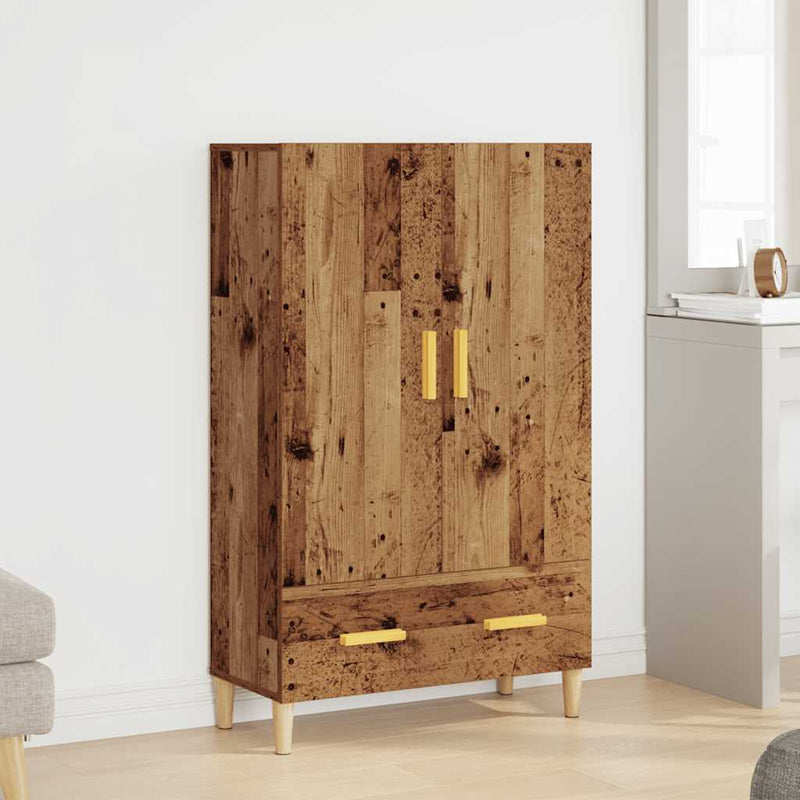 vidaXL Highboard régi fa 70x31x115 cm gépesített fa