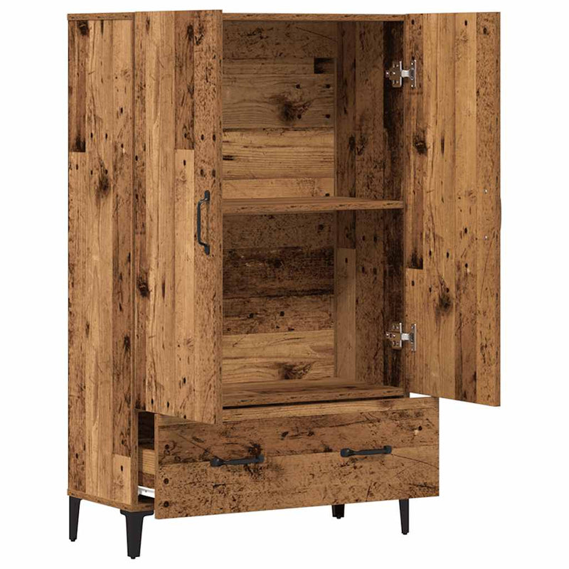 vidaXL Highboard régi fa 70x31x115 cm gépesített fa