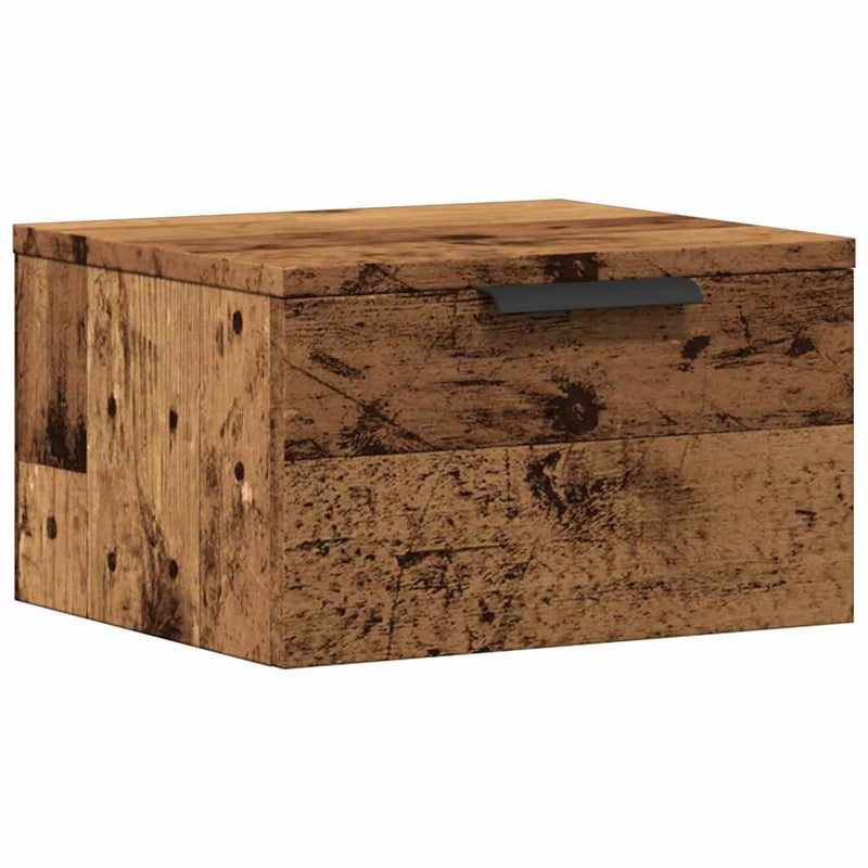vidaXL antik fa színű falra szerelhető éjjeliszekrény 34 x 30 x 20 cm