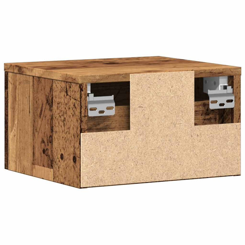 vidaXL antik fa színű falra szerelhető éjjeliszekrény 34 x 30 x 20 cm