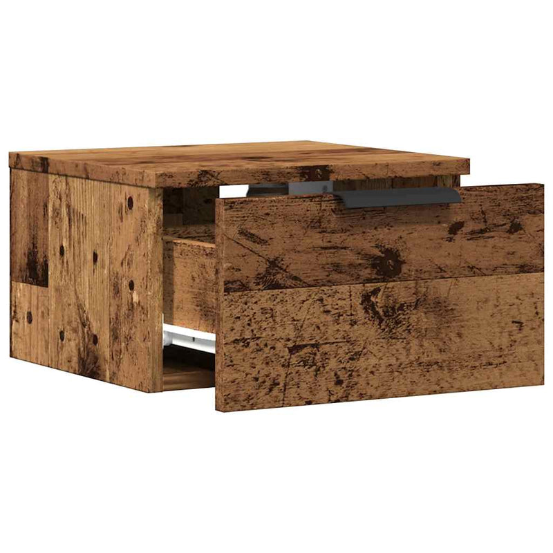 vidaXL 2 db antik fa színű falra szerelhető éjjeliszekrény 34x30x20 cm