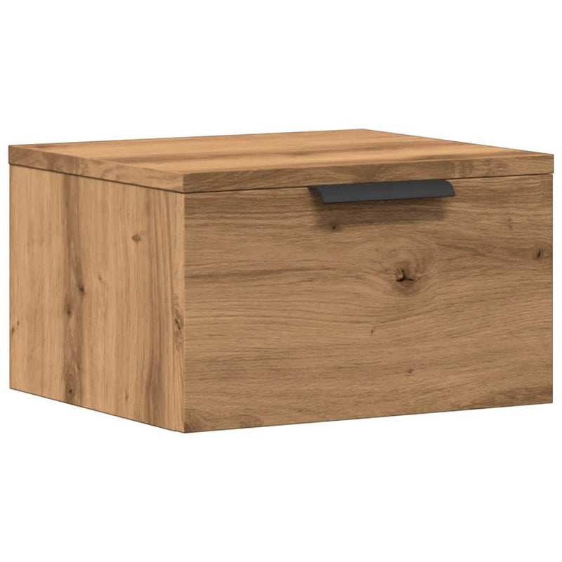 vidaXL kézműves tölgy színű falra szerelhető éjjeliszekrény 34x30x20cm