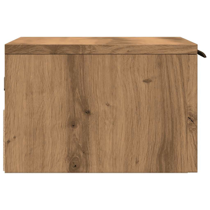 vidaXL kézműves tölgy színű falra szerelhető éjjeliszekrény 34x30x20cm