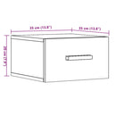 vidaXL antik fa színű falra szerelhető éjjeliszekrény 35x35x20 cm