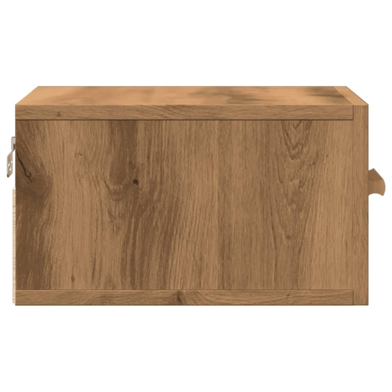 vidaXL 2 db kézműves tölgy fali szerelhető éjjeliszekrény 35x35x20 cm