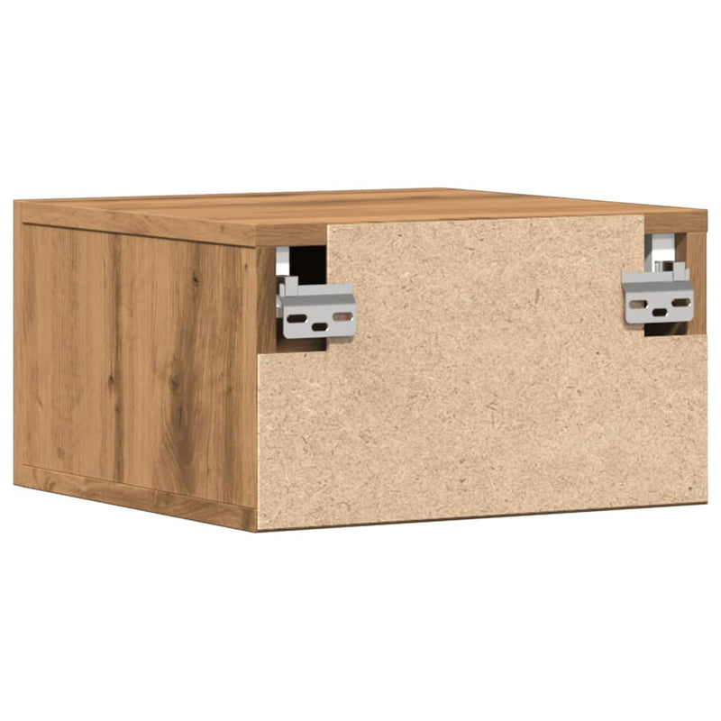 vidaXL 2 db kézműves tölgy fali szerelhető éjjeliszekrény 35x35x20 cm