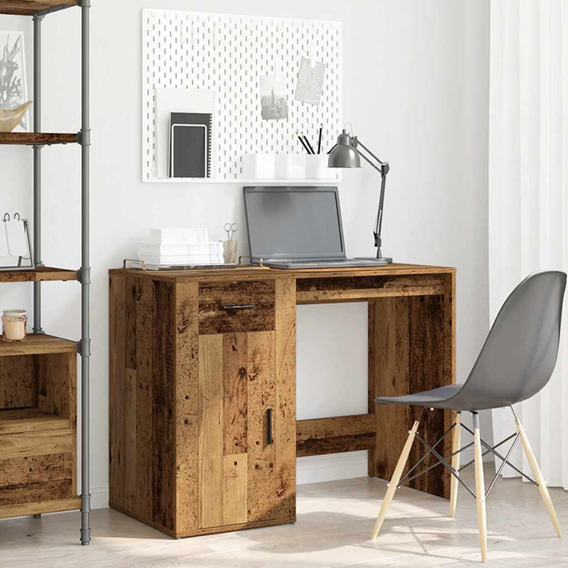 vidaXL antik fa színű szerelt fa íróasztal 100 x 49 x 75 cm