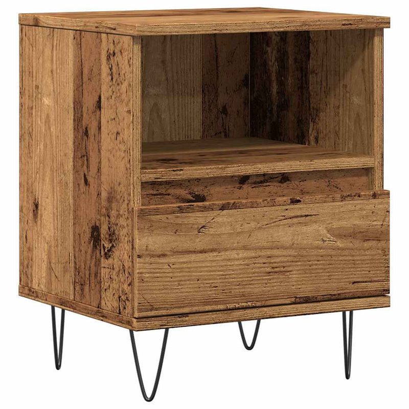 vidaXL antik fa színű szerelt fa éjjeliszekrény 40 x 35 x 50 cm
