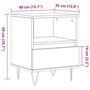 vidaXL antik fa színű szerelt fa éjjeliszekrény 40 x 35 x 50 cm