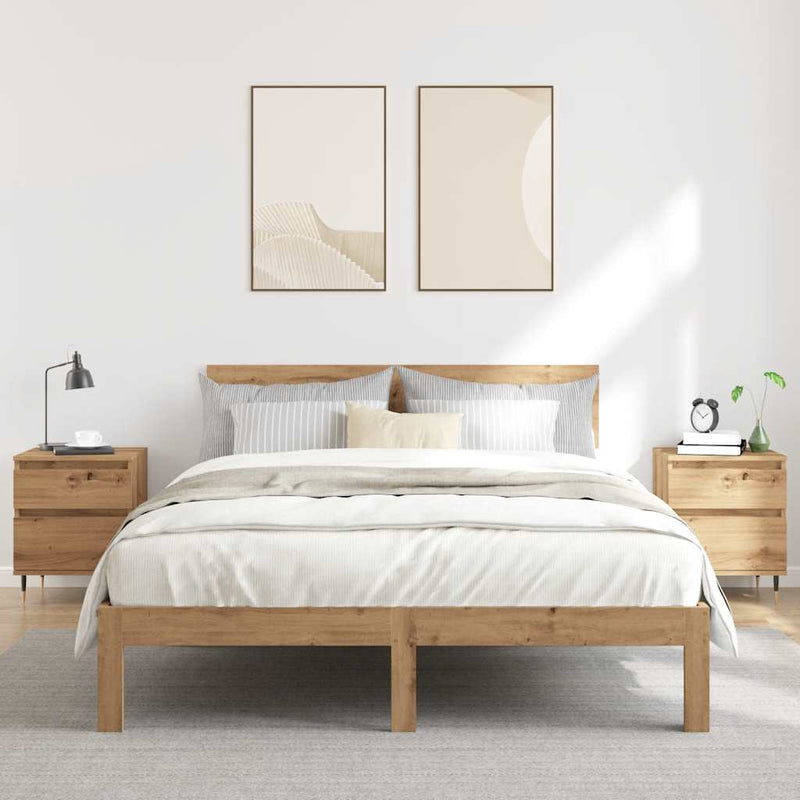 vidaXL 2 db kézműves tölgy színű éjjeliszekrény 40 x 35 x 50 cm