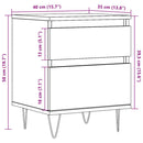 vidaXL 2 db antik fa színű szerelt fa éjjeliszekrény 40 x 35 x 50 cm