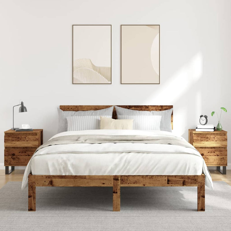 vidaXL 2 db antik fa színű szerelt fa éjjeliszekrény 40 x 35 x 50 cm