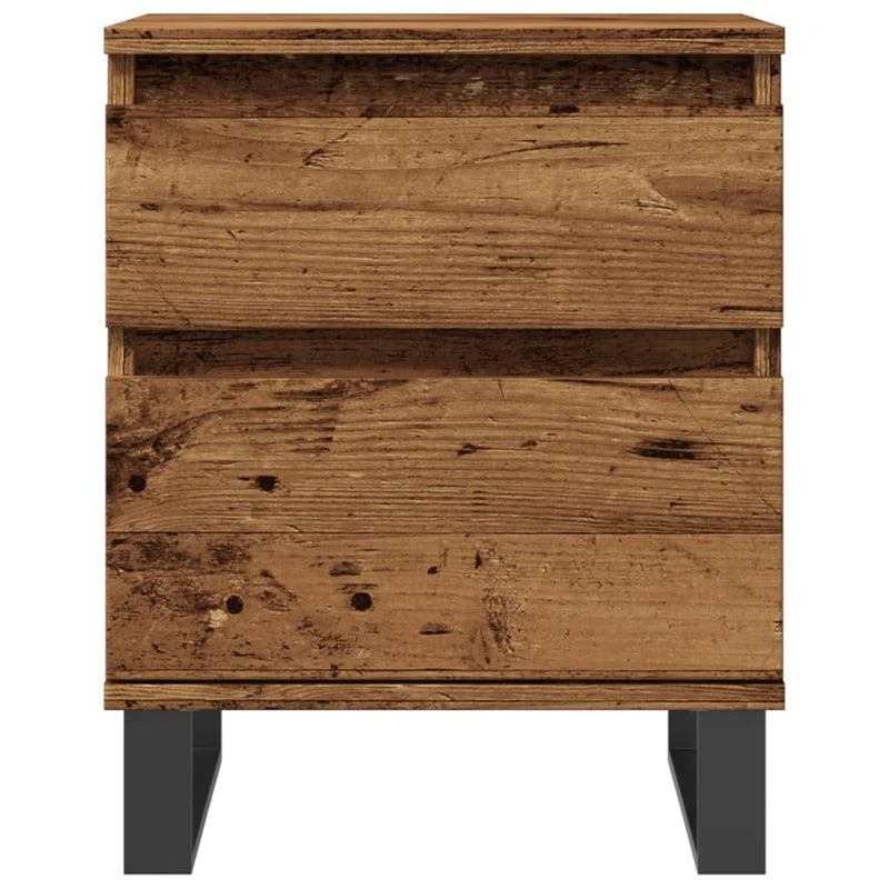 vidaXL 2 db antik fa színű szerelt fa éjjeliszekrény 40 x 35 x 50 cm