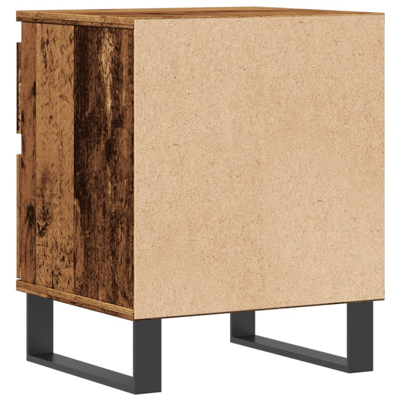 vidaXL 2 db antik fa színű szerelt fa éjjeliszekrény 40 x 35 x 50 cm