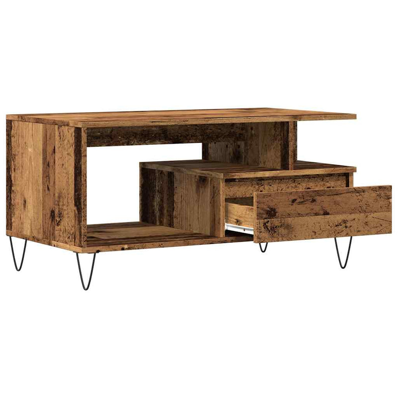 vidaXL antik fa színű szerelt fa dohányzóasztal 90 x 49 x 45 cm