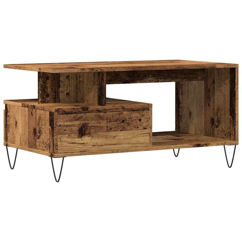 vidaXL antik fa színű szerelt fa dohányzóasztal 90 x 49 x 45 cm
