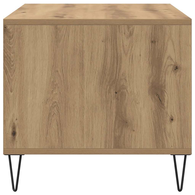 vidaXL kézműves tölgy színű szerelt fa dohányzóasztal 90x49x45 cm