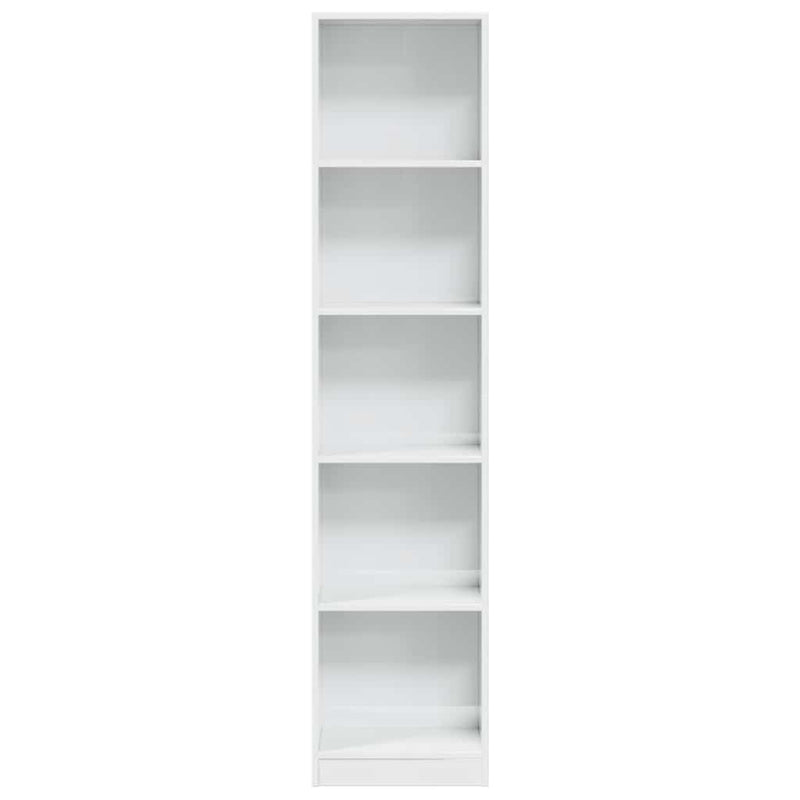 vidaXL magasfényű fehér szerelt fa könyvespolc 40 x 24 x 176 cm