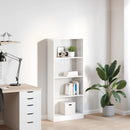 vidaXL magasfényű fehér szerelt fa könyvespolc 60 x 24 x 143 cm