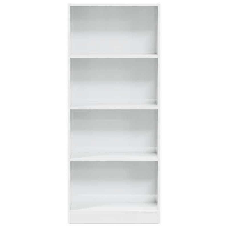 vidaXL magasfényű fehér szerelt fa könyvespolc 60 x 24 x 143 cm