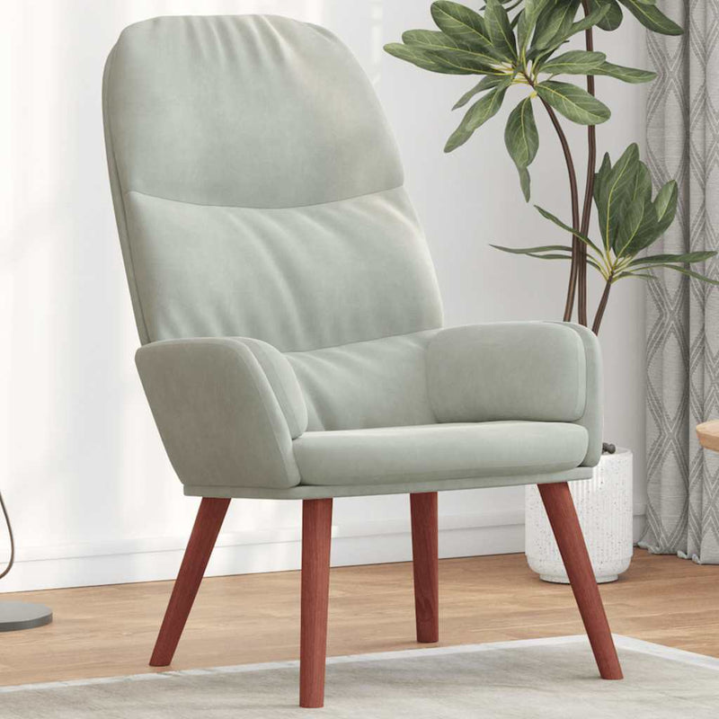 vidaXL világosszürke bársony pihenőszék