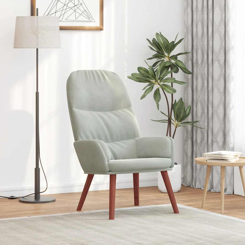 vidaXL világosszürke bársony pihenőszék