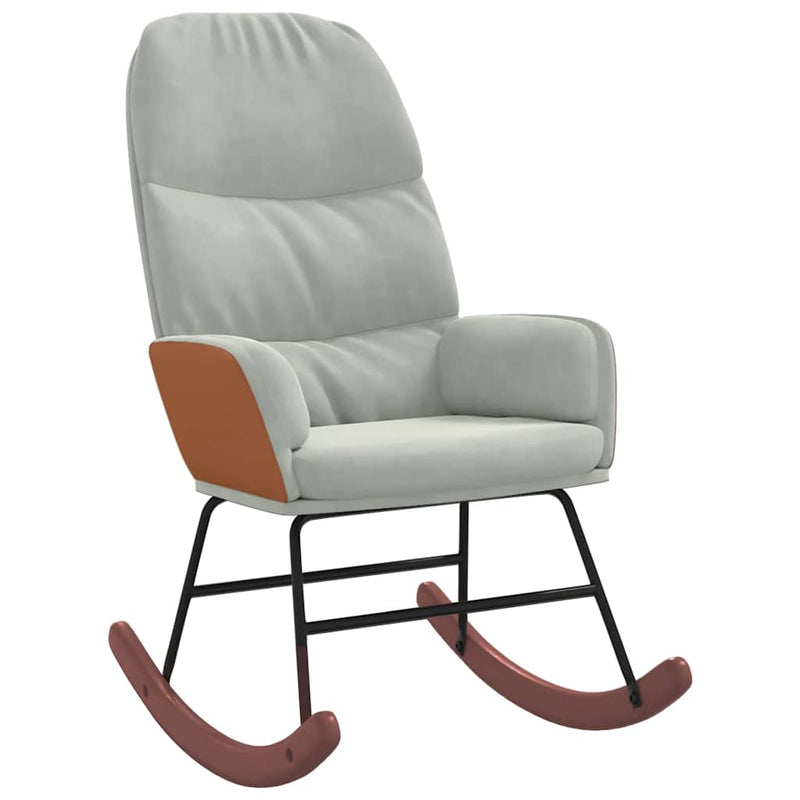 vidaXL világosszürke bársony hintaszék