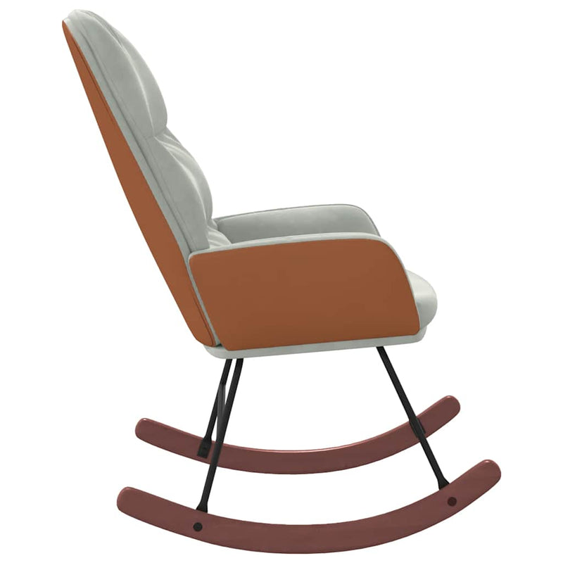 vidaXL világosszürke bársony hintaszék