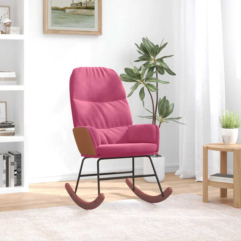 vidaXL bordó bársony hintaszék