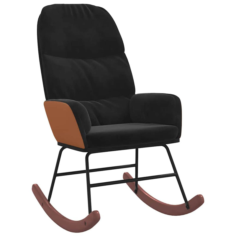 vidaXL fekete bársony hintaszék